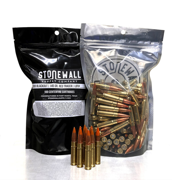 300 AAC Blackout 145gr RED TRACER  – Made in Texas